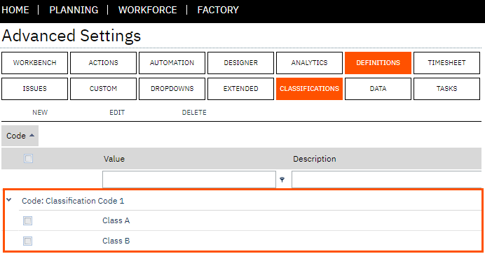 Configuring Classification Codes LYNQ Support